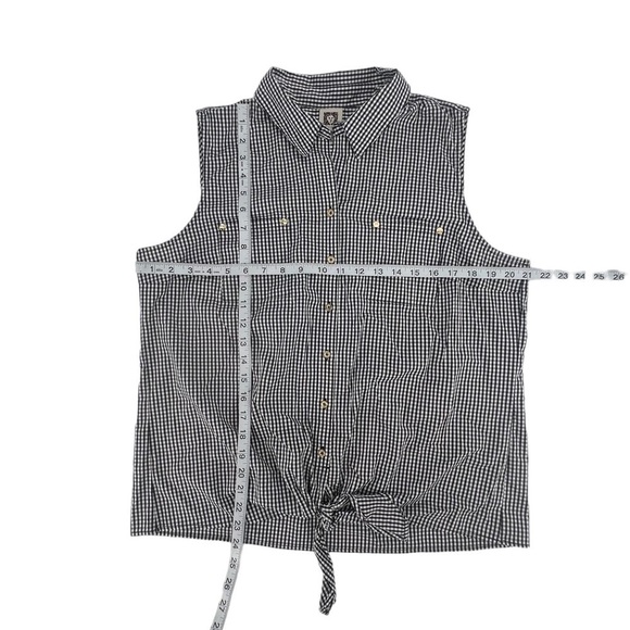 Anne Klein Blue White Sleeveless Pointed Collar Blouse Size Large Women’s - Picture 4 of 5